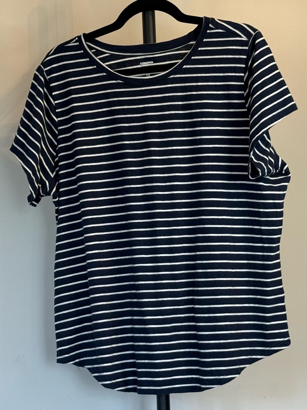3/$10 Sonoma Navy & White Striped Short Sleeve Tee